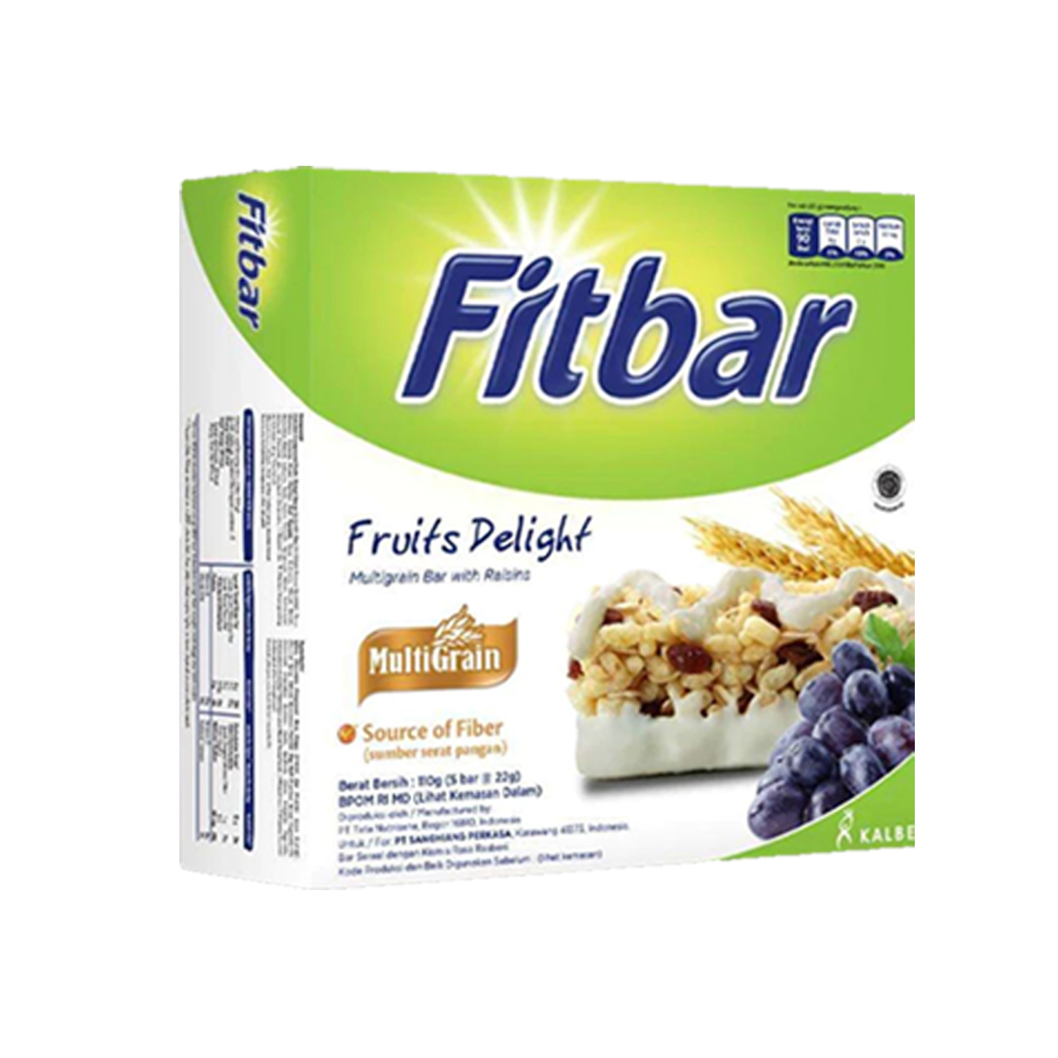 Fitbar Cereal Bar Multigrain 20gr Fruits Delight
